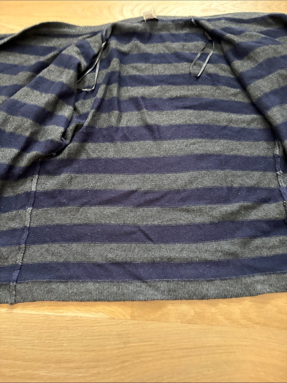 Nikibiki Navy and Charcoal Striped Off-the-Shoulder Sweater - Picture 2 of 6